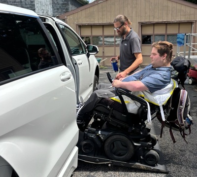 The van was also modified to include a ramp, so Porter could safely enter and exit the vehicle.