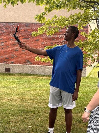 Terrance Hasan filming his commercial