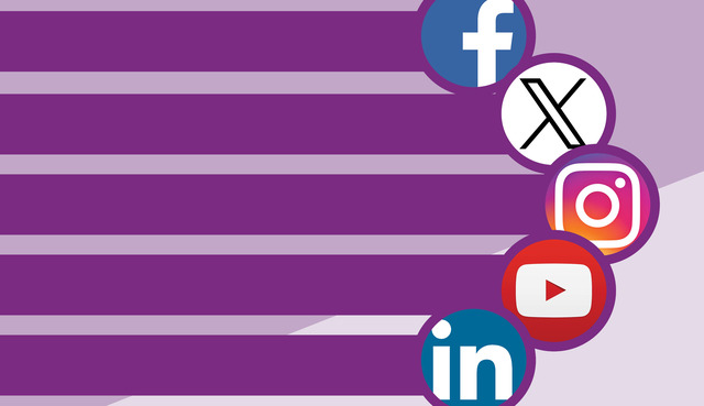 A circle appears on the left side with the People Inc. logo positioned in the middle. Purple bars extend to the right of the circle, featuring People Inc. social media handles and logos.