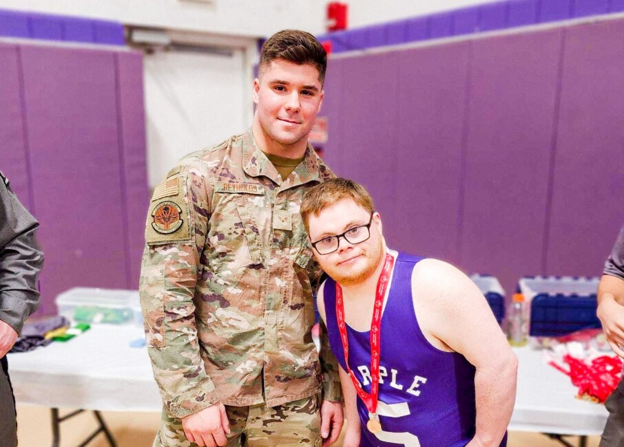 Special Olympics Athlete with Soldier