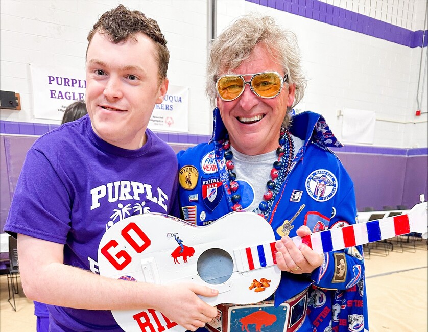 Special Olympics Athlete with Buffalo Bills Fan