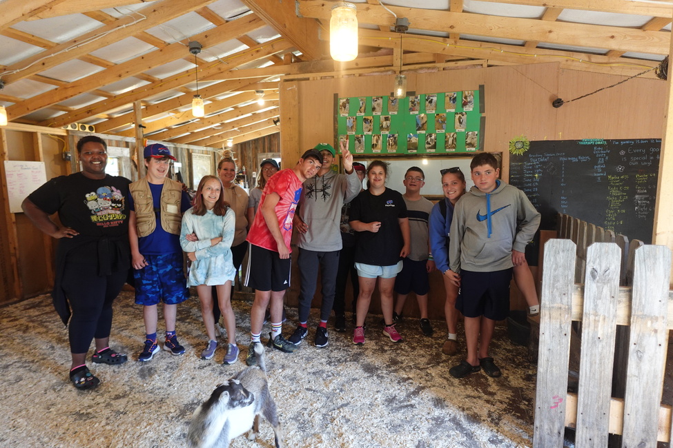 Posing in the barn at Rowandale Goat Farm