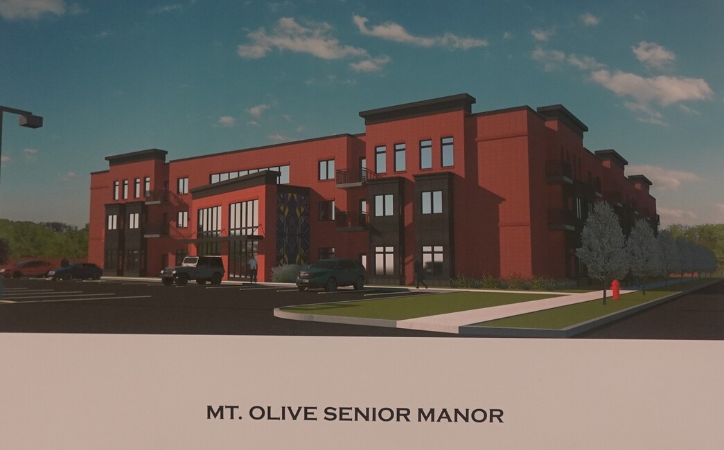 Rendering of the future Mt. Olive Senior Manor Apartments, a three-story building, in Buffalo, NY.